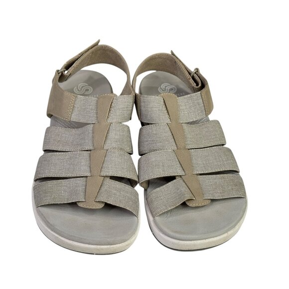 Clarks Cloudsteppers Sandals Womens 6.5 M Taupe Tan Arla Shaylie Open Toe Shoes - Picture 5 of 12
